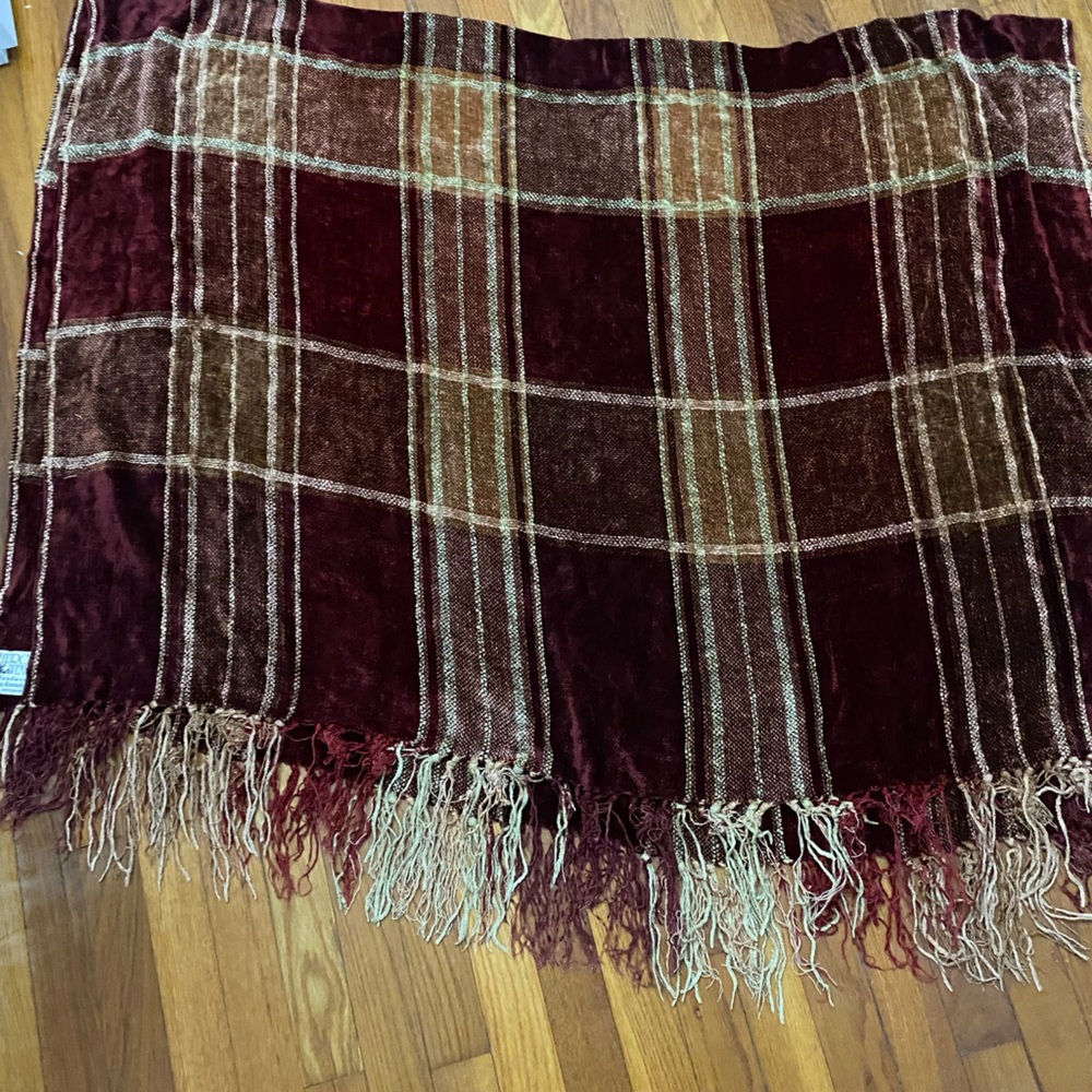 CHURCHHILL WEAVERS Striped Handwoven Chenille Throw Blanket Kentucky Fringe - Picture 5 of 8
